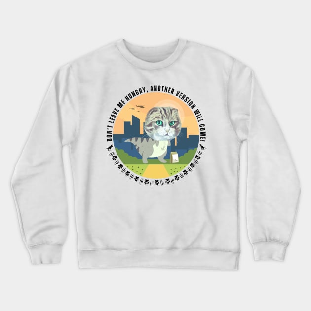 Funny cat dinosaur Crewneck Sweatshirt by Nano-none